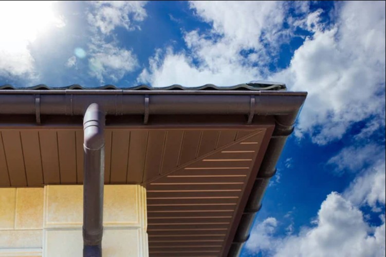 Galvanized downspouts installed on a roof