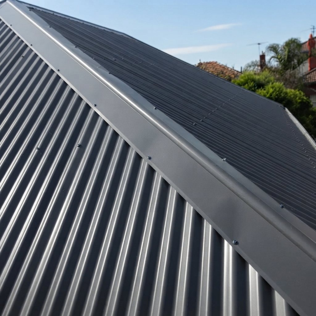 Corrugated galvanized sheets installed on a house roof