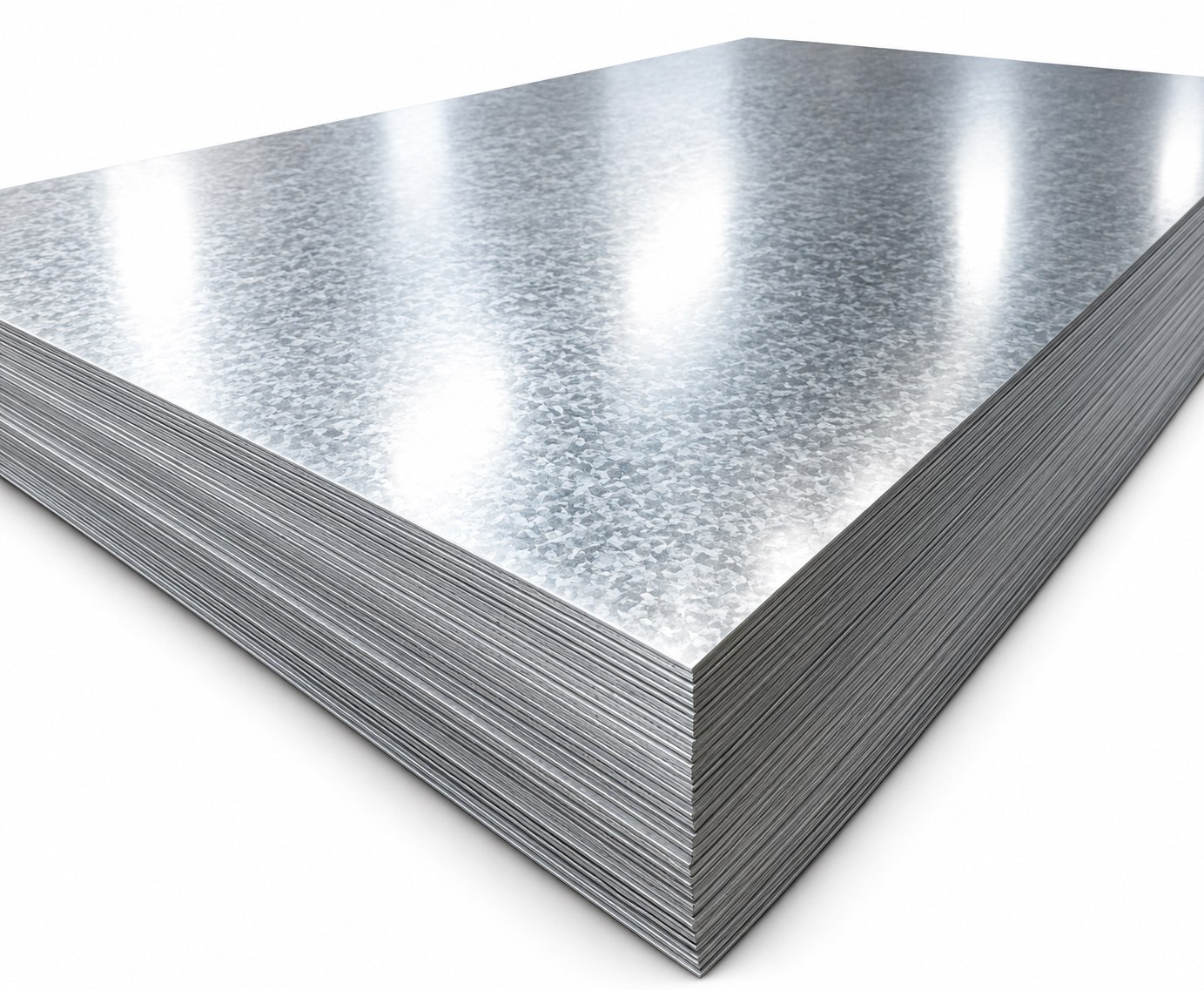 Stack of flat hot-dip galvanized steel sheets