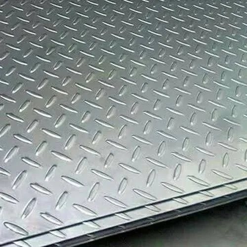 Mild steel plate with a non-slip (chequered) surface